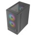 XTREME M31B M-ATX Black Case Tempered Glass with 3 RGB Fan