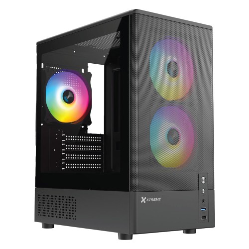 XTREME M31B M-ATX Black Case Tempered Glass with 3 RGB Fan