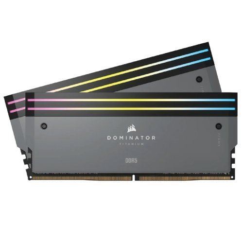 Corsair DOMINATOR® TITANIUM RGB 64GB (2x32GB) DDR5 DRAM 6000MT/s CL30 AMD EXPO & Intel XMP Memory Kit — Grey, CMP64GX5M2B6000Z30